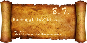 Borhegyi Tábita névjegykártya